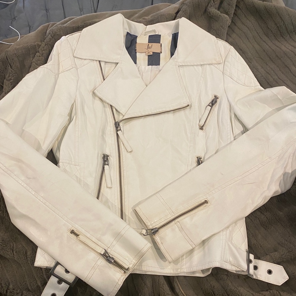 COPY - White/Cream Faux Leather Jacket